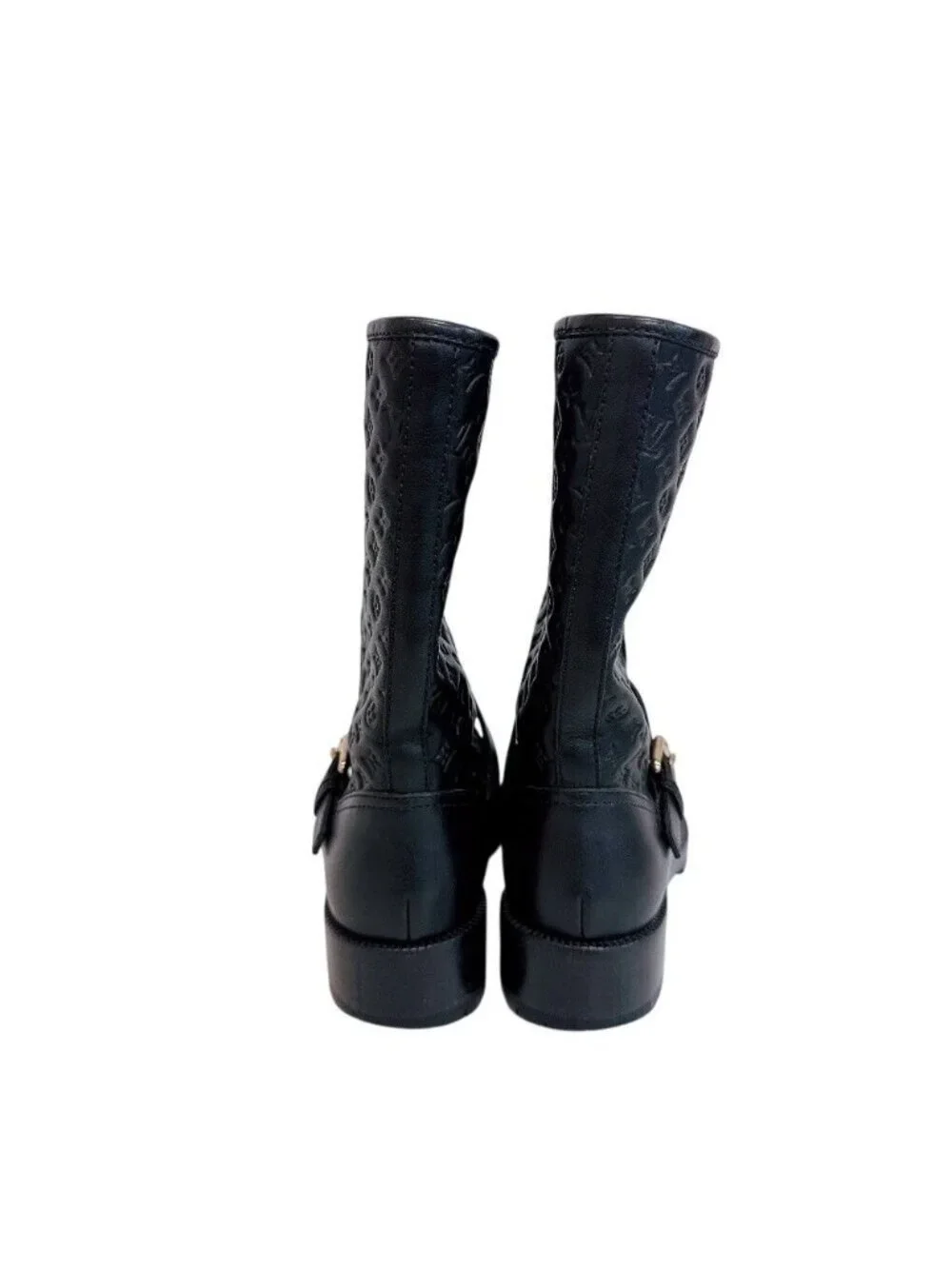 Louis Vuitton Monogram Leather Boots Black